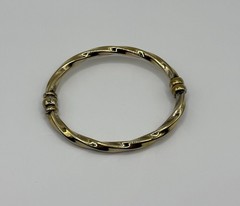 Vtg Vermeil Sterling Silver Twist Bangle Bracelet 6.25”