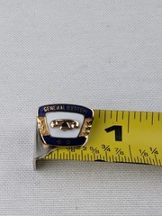 10k Solid Gold 1.96g General System GTE Two Star Service Emblem Telco Pin