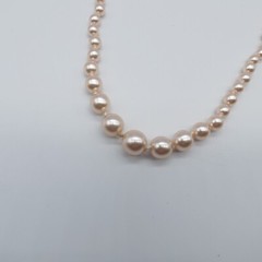 Lady Remington Pink Faux Pearl Necklace Graduated Classic Beaded 21″