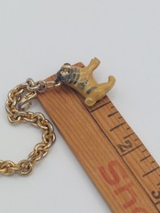 Vintage Bracelet Erwin Pearl Enamel Bulldog Pug Charm Dog Classic Luxury 90s