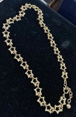 14K Gold Filled Necklace Celestial Stars Links Luxury Pc Vintage 18” Spring Ring