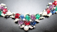 JOMAZ Ultra RARE Fruit Salad Rhiinestone Vintage Necklace