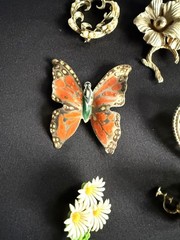 21 -pc Vintage Lot of Rhinestone & Other Brooches and some Matching Earrings