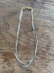Vintage Avon Silver and Gold Tone Double Twisted Chain Necklace Choker 14” 1970s