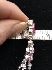 Vintage 925 Sterling Silver Pink Topaz Cubic Zirconia Earrings