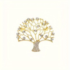 Fashion Tree of Life Brooch Pin with Rhinestone Elegant Alloy Wedding Party Gift