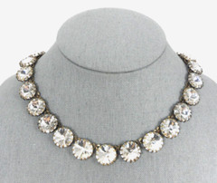 J Crew Anna Wintour Necklace Georgian Collet Riviere Rivoli Crystal Brulee Vtg