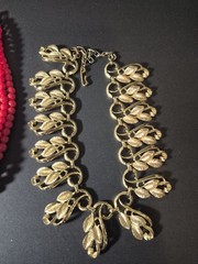 Vintage 1950s 1960s Costume Jewelry Lot Beaded Necklaces Statement Red Blue Gold