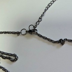Dark gray silver tone necklace 37-39″