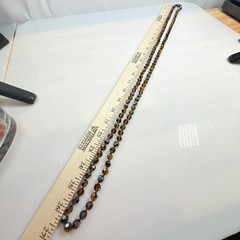 Vintage Crystal Necklace Root Beer AB Aurora Borealis 52 in Opera Length