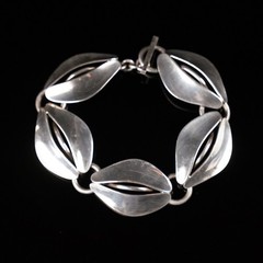 DGH Danish Scandinavian Sterling Silver Link Bracelet 925S Modernist 7.5″ 30g