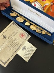 Vintage Camrose Kross JBK Gold Charm Bracelet COA 7″ NEW