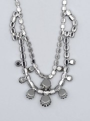 Vintage Silver Tone Crystal Rhinestone Choker Necklace Prong Set Glamour Formal