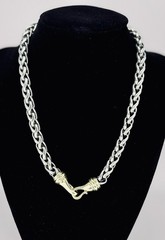 David Yurman Solid 14kt Gold Clasps & Sterling S Wheat Chain 6mm Necklace 17″