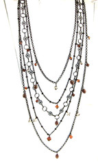 Liz Palacios SF Necklace Crystal Pearl 5 Strand 2.5*16*18 inches