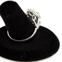 Vintage Ring 1980s Uncas Mfg Co. CZ Cocktail Ring Size 9.5 Retro Glamour Jewelry