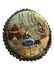 Vintage Beautiful Persian Hand Painted Mother of Pearl Pendant/Charm