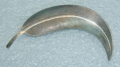 Antique Vintage 1950-60s Maker Marked STERLING *Feather *Leaf PIN BROOCH *FINE