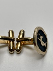 Vintage Anson Rooster Gold Tone Atomic Cufflinks