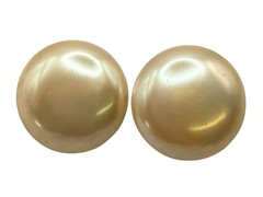 Vintage Faux Pearls 24mm Flat Back Post Earrings Elegant Classic Look