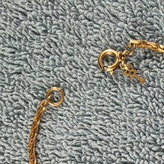 Vintage Crown Trifari Necklace Modernist Pendant Gold Tone, 23 Inches, Signed