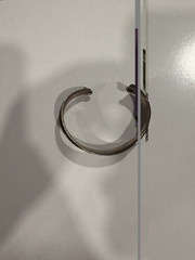 De Robertis Designs Modernist Mixed Metal Sterling Silver Bangle Cuff Bracelet