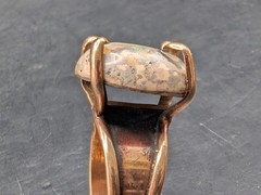 🔥 ANTIQUE 10K GOLD THICK BAND RING BRIGHT GALAXY BOULDER OPAL STONE 8.5 GRAMS