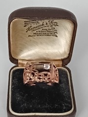 Vintage 1990-s 14 Ct Rolled Gold Zircon Ring Size UK P US 7 1/2- Hallmarked!