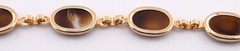 Vintage Tortoise Glass Panel Bracelet with Safety Chain 7.5”
