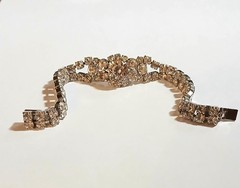 Vintage Austria 2-Layer Crystal Bracelet Bright Clear Crystals Signed Austria 7″