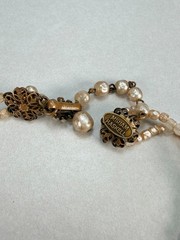 Miriam Haskell Double Strand Baroque Faux Pearl Necklace Vintage Signed