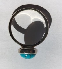 Vintage Teardrop-Shaped Natural Australian Turquoise Silver Ring Size P(17.75mm)