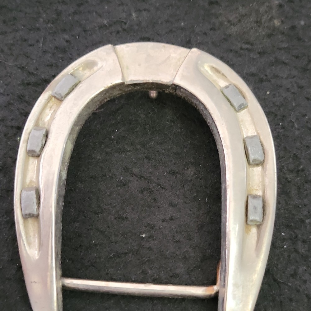 Vintage Silver Tone Horseshoe Brooch Pin, Luck Theme, Unisex Adults