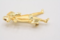 AJC Vintage Boss Lady Pin Brooch Bringing Home Bacon Woman VIP Signed NOS BinA3