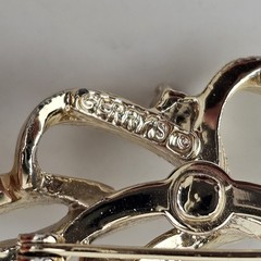 Vintage Gerry’s Gold Tone Rhinestone Ribbon Brooch Pin