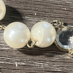 Vintage 36in Gold Tone Pre-Layered Double Strand Necklace Faux Pearls & Resin