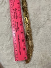 Vintage Goldtone Fish Link Necklace 48” Rare