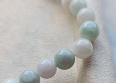 Certified Burma Grade A Jadeite Pale Green Bead Necklace 9 mm
