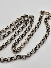 Vintage Sterling Silver Rolo Round Link Chain Necklace 23″
