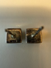 Vintage Sterling Silver 925 Turquoise Earrings / Post Stud / Petite Statement