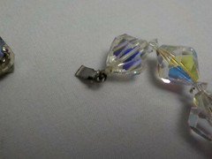 VINTAGE AURO BOREALIS CRYSTAL NECKLACE 21 1/2 INCHES THICK 13.2MM