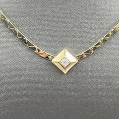Vintage Panetta 80s Dainty Rhinestone Necklace Gold Tone 15.5″