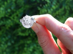 Antique Art Deco 2.48Ct Diamond and 18k White Gold Cocktail Ring Circa 1935