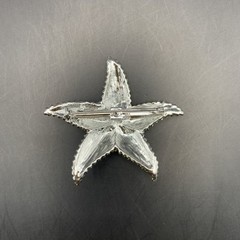 Starfish Brooch Pin Silver Tone Nautical Sea Star Beach Vintage