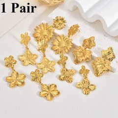 Waterproof Durable Lightweight Anti‑Oxidation Sunflower Stainless Steel Earrings