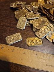 Lot 100 Geometric Bar Shield France Vintage 60s Brass StampingsFindings Jewelry