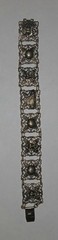 Siam (now Thailand) Sterling Silver Antique Bracelet -mythical/shell panels