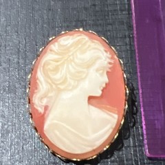 Vintage Cameo Brooch 1.5 In