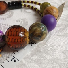 Suzanne Bellows Signed Necklace. One Of A Kind! purple pharaoh art glass