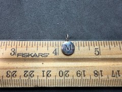 0.66g Vintage Sterling Silver 925 Round Pendant Letter M Monogram Charm M